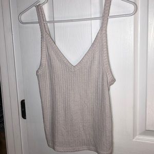 Ribbed AEO Cream SOFT & SEXY V-Neck cami tank